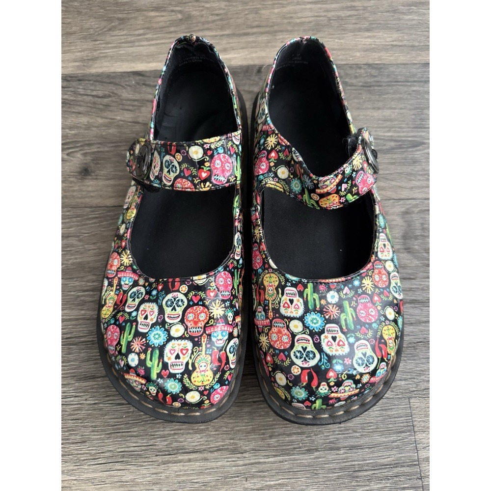Alegria Paloma Women's Shoes‎ Mary Jane- Floral Sugar Skull Print Size 9